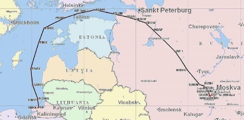Авиарейсы в Калининград теперь будут осуществляться в обход стран Балтии