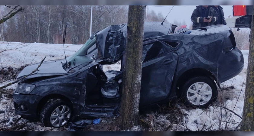 На местной дороге под Почепом автомобилистка улетела в дерево и проломила себе голову