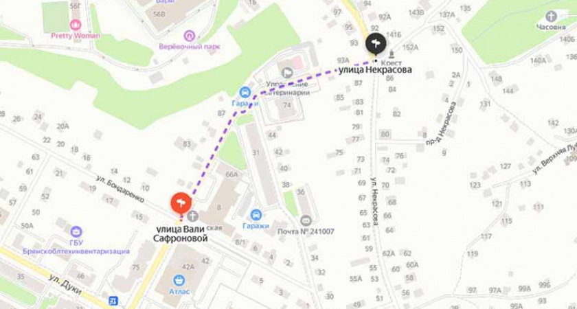 Проезд по улице Вали Сафроновой в Брянске закроют для транспорта еще на неделю