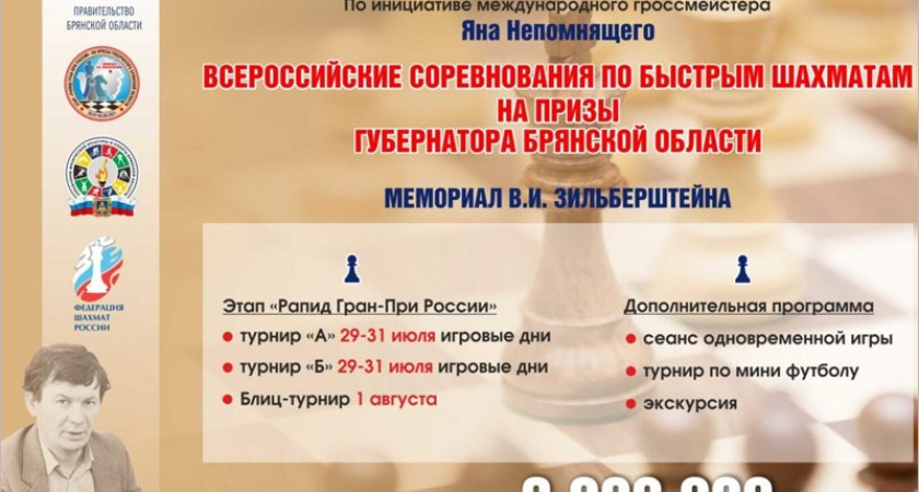 На брянский «РАПИД Гран-При России 2021» заявились 350 шахматистов