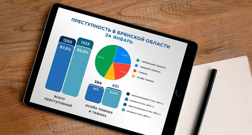 Четверть январских преступлений в Брянской области совершили женщины