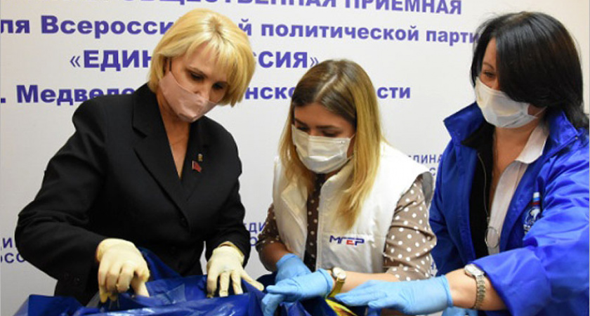 В волонтёрский центр «ЕР» доставлена партия продуктовых наборов от БТПП