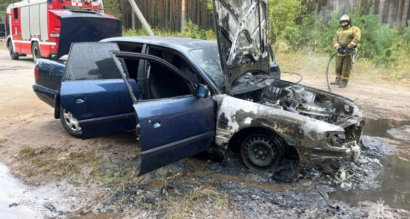 Легковой автомобиль сгорел на улице в Клинцах