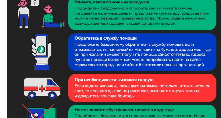 Как помочь бездомному на улице