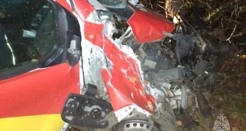 Спасатели вызволили из автомобиля пострадавшего в аварии под Брянском