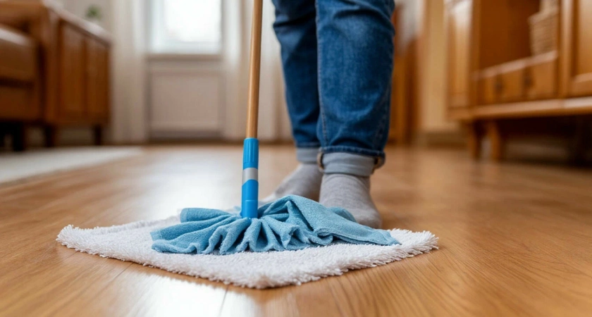 1 ложка на ведро воды – и полы можно не мыть неделями: поверхности блестят, как зеркало
