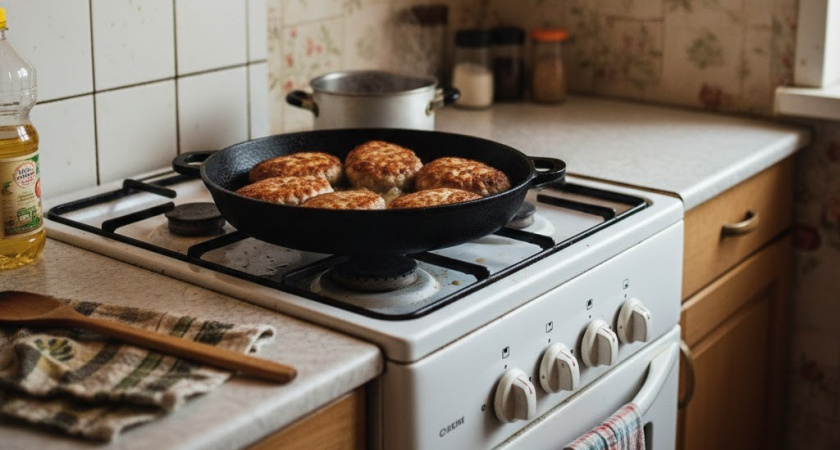 Дали рецепт котлет по-хлыновски - по техническим картам: дома сказали, что обычные жарить и не нужно. Они без хлеба и от обычных отличаются