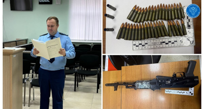 Житель Брянска осуждён на три года колонии за незаконное хранение автомата и патронов