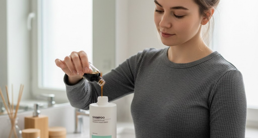 Добавляю 2 капли в шампунь и про выпадение и редкие волосы давно не вспоминаю — мой любимый домашний лайфхак