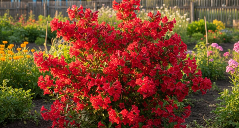 Титулованная красавица, неустанно цветущая с мая по октябрь: шикарный многолетник весь сезон восхищает пышными алыми цветами
