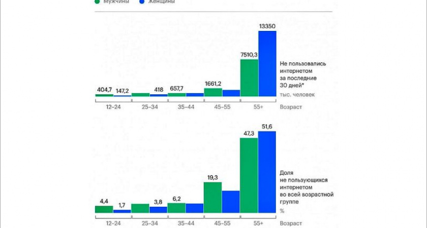 Пятая часть населения России до сих пор не пользуется Интернетом