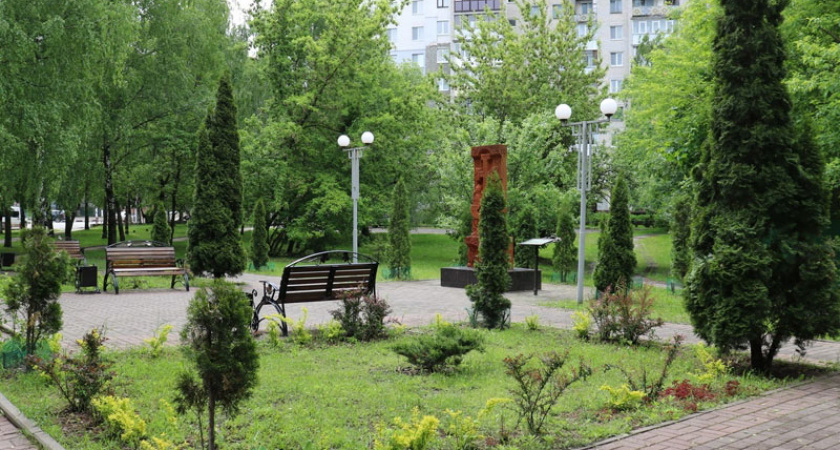 В сквере Лесные Сараи в Брянске провал грунта случился прямо у тротуарной дорожки