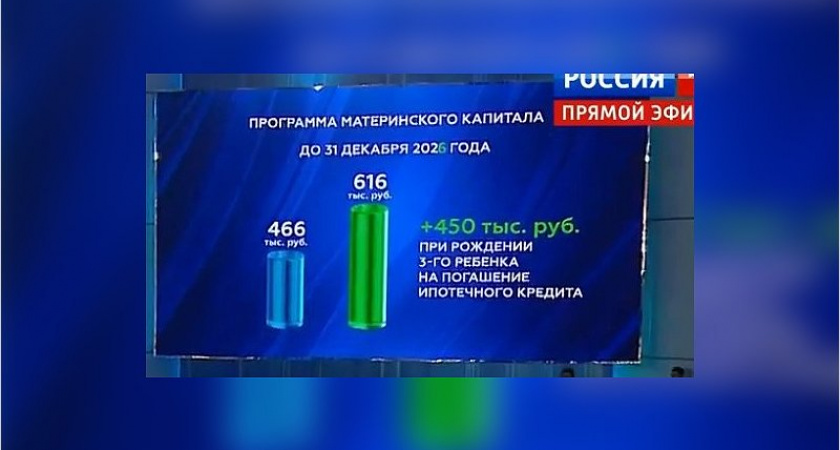Материнский капитал будут получать все российские матери, начиная с рождения первенца - Путин