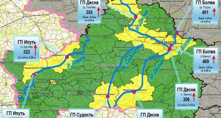 В МЧС предупредили о резком подъёме воды в брянских реках. И назвали улицы, которым грозит затопление