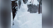 В окрестностях Белых Берегов появилась снежная скульптура символа будущего года