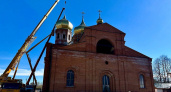 Брянские нефтяники помогли установить купол собора Николо-Одрина монастыря