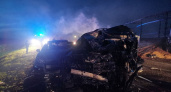 В огненном ДТП на объездной вокруг Брянска погиб водитель внедорожника