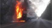 На новозыбковской трассе в Брянской области сгорел большегруз