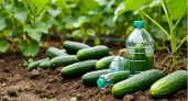 Пластиковые бутылки ставим в круг: сажаем огурцы и радуемся — растут заметно лучше, чем на обычной грядке