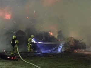 В Радице-Крыловке брянские пожарные два часа тушили сеновал