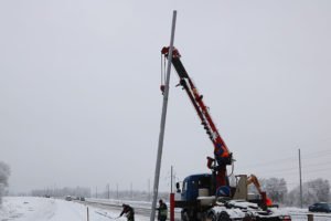 На дороге «Брянск-I — Брянск-II» начали монтировать наружное освещение