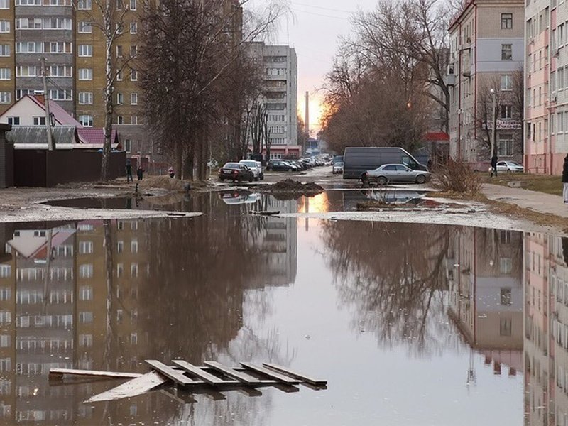 Брянские власти пообещали справиться с легендарной лужей по улице Медведева