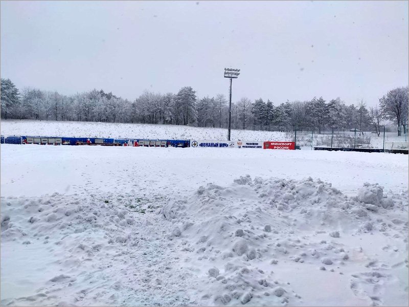 Контрольный матч брянского «Динамо» отменён из-за сильнейшего снегопада