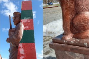 Самый ублюдочный памятник в Брянской области за 350 тыс. рублей уверенно разрушается