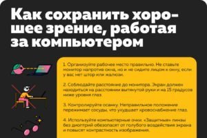 Как сохранить хорошее зрение, работая за компьютером