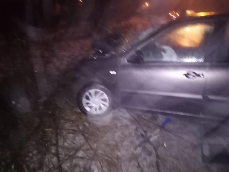 Пьяный молодой человек в Новозыбкове в новогоднюю ночь заехал в дерево