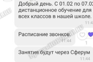 Родители в Новозыбкове получают сообщения о тайном переводе школ на дистант