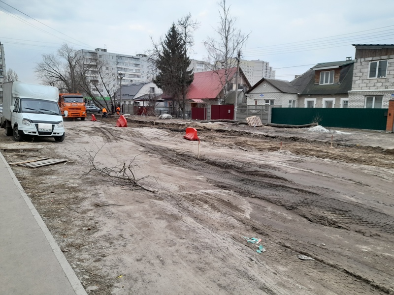 В Брянске начались работы по строительству дороги на улице Институтской
