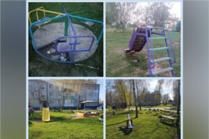В карачевском поселке Дунаевский появилась новая детская игровая площадка
