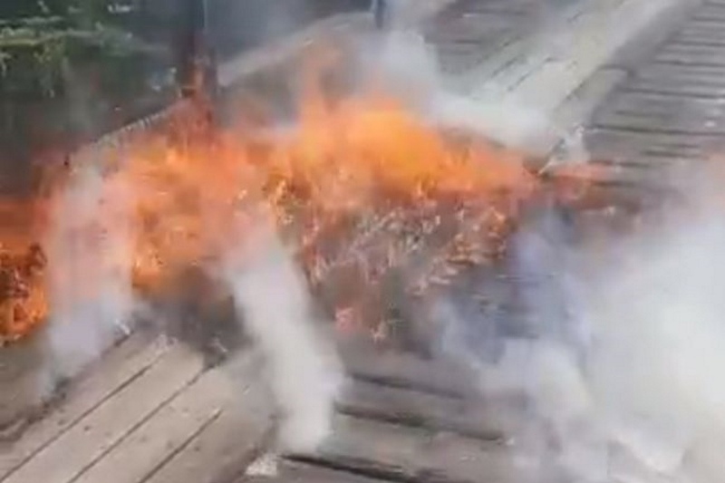 В приграничном брянском посёлке украинский беспилотник поджёг мост через Снов