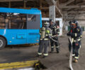 Брянские пожарные спасли городские автобусы