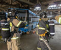 Брянские пожарные спасли городские автобусы