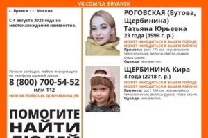 Пропавшая молодая женщина с ребёнком нашлась в Фокинском районе Брянска