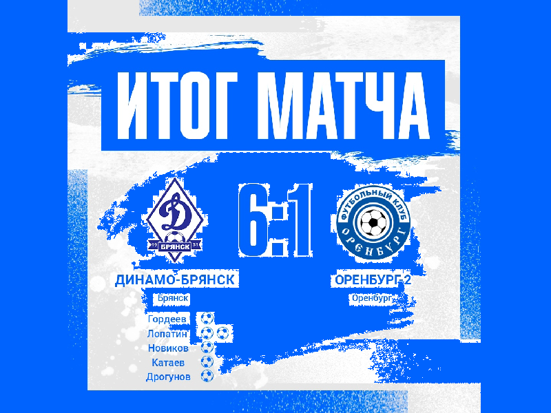 Брянское «Динамо» завершили южный сбор разгромом «Оренбурга-2»