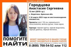 Пропавшая в Брянской области 13-летняя девочка найдена живой