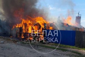 В брянском посёлке Белая Березка после обстрела ВСУ горят жилые дома