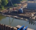 Строители моста через Болву в Фокино приступили к строительству русловых опор