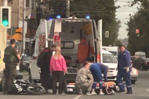 Мотоциклист попал в ДТП на улице Пушкина в Брянске
