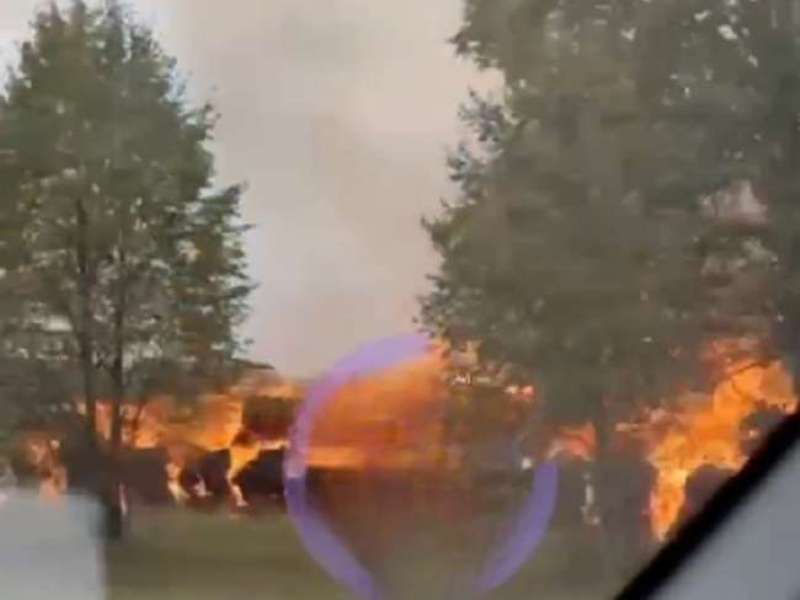 Ландшафтный пожар уничтожил десятки тонн сена на поле в Почепском районе