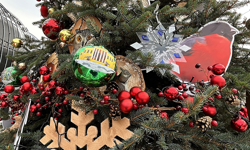 Брянская ёлка на выставке «Россия» на ВДНХ украшена шарами с Дворцом единоборств и деревянными игрушками