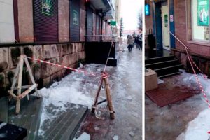 Падение глыбы льда на голову пенсионеру в центре Брянска «оценено» в 50 тыс. рублей
