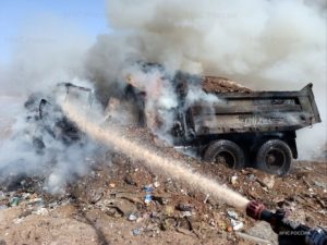 Пожар в пригороде Дятьково: сгорел грузовик
