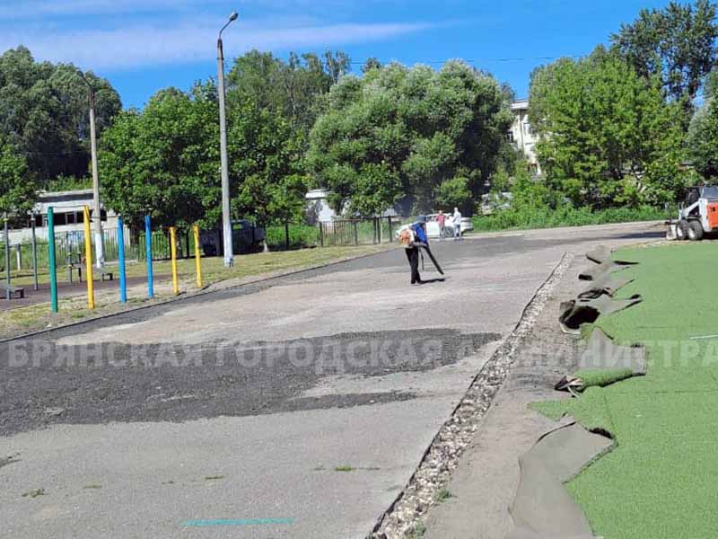 В школе №66 Брянска начали делать беговую дорожку. И снова за «народный бюджет»