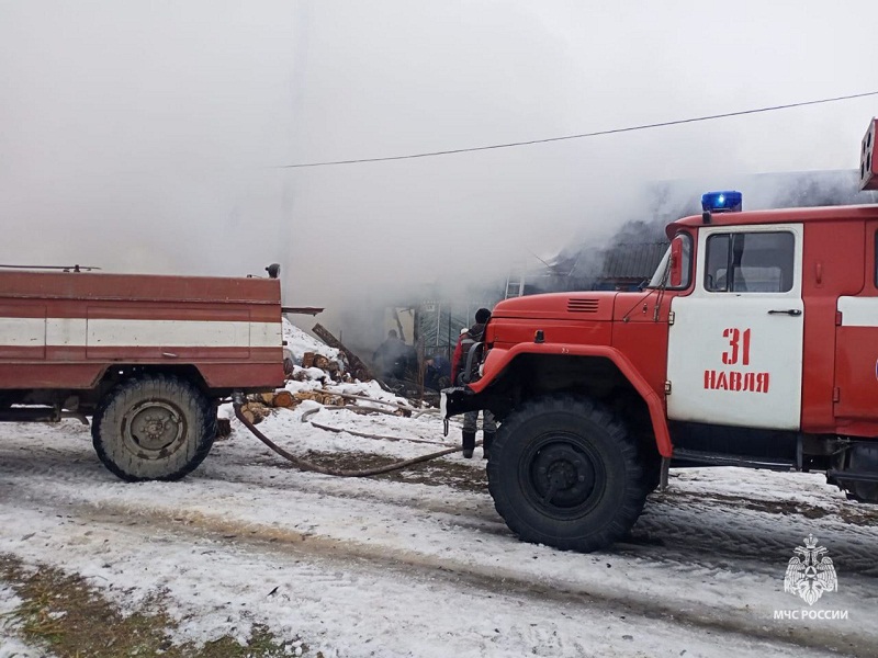 Пожар в Синезёрках: выгорела половина дома, обгорела его хозяйка