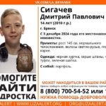 В Брянске ищут 14-летнего Дмитрия Сигачева