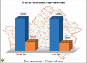 Криминальная статистика: за год в Брянской области зарегистрировано 14 тыс. преступлений, почти треть из них – тяжкие и особо тяжкие